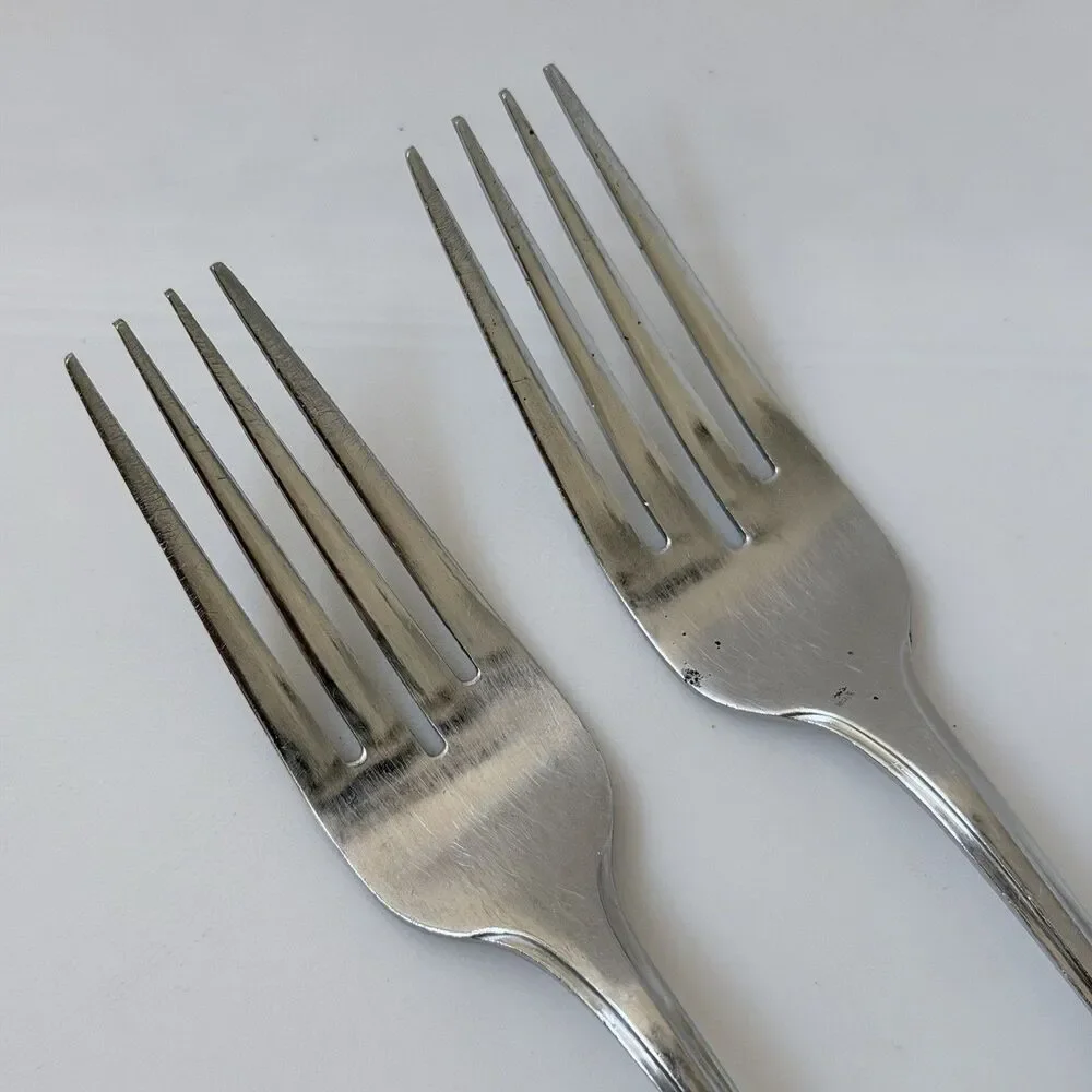 2pc Stanley Roberts Glendale Dinner Forks 7 1/2”Stainless Rogers Burnished Korea
